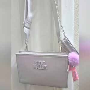 Nwt light grey Steve Madden crossbody purse